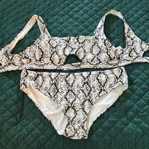 Snakeskin Print Bikini Set